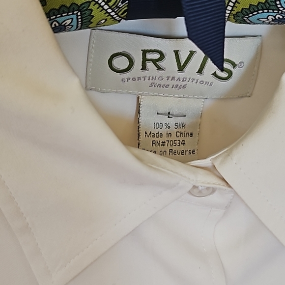 100% Silk Cream Orvis Blouse Perfect Condition - Picture 2 of 4